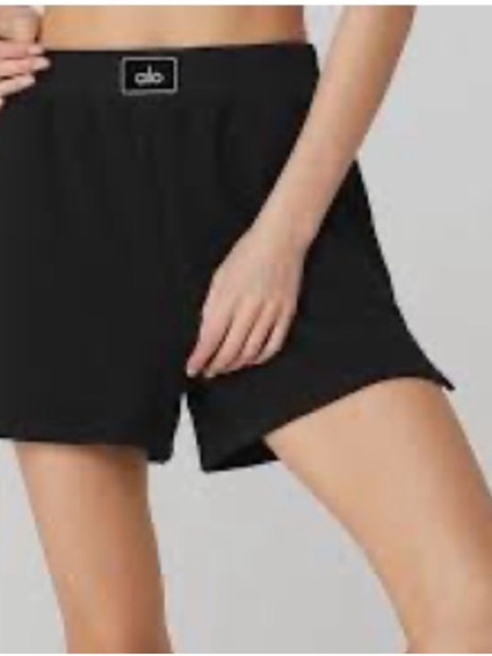 ALO Yoga quilted Arena Black High-Rise Athletic Lounge Shorts